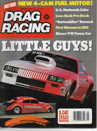 DRAG RACING 1988 JAN - CAM FUEL MOTOR, FIRST WOMAN TO 280, VW FUNNY CAR